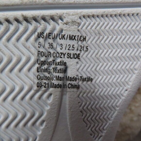 Kenneth Cole Reaction Women 5 Cream Slippers Four Cozy Slide Soft Plush Open Toe - Picture 10 of 11